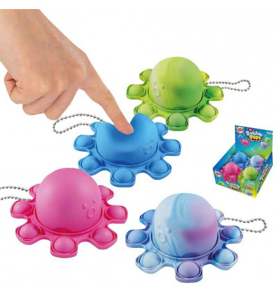 Bubble pop it fidget - tiedye octopus omkeerbaar