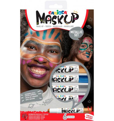 CARIOCA Mask up kindergrime stiften 6st- metallic