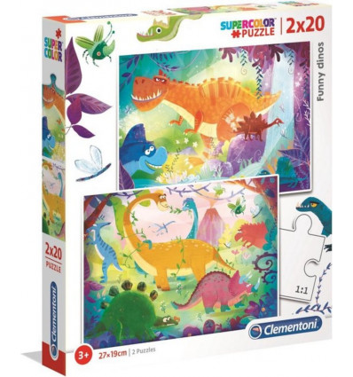 CLEMENTONI Puzzels - Funny dinos 2x20st.