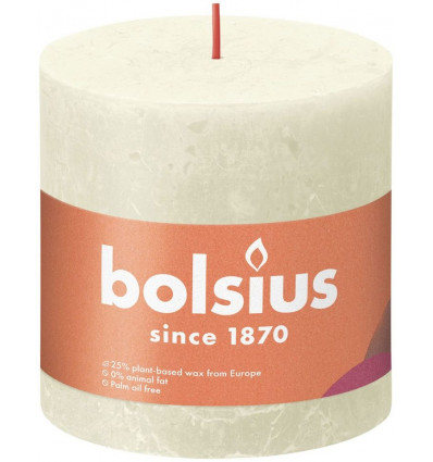 BOLSIUS stompkaars - 10x10cm- soft pearl rustiek