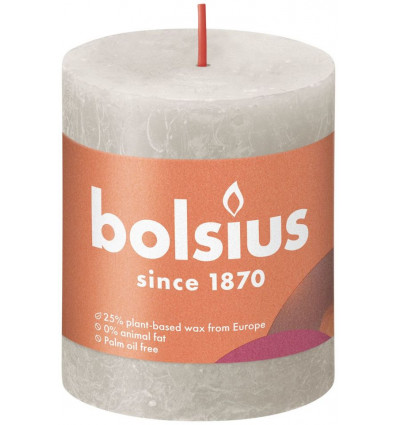 BOLSIUS stompkaars - 8x6.8cm - sandy grey rustiek