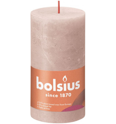BOLSIUS stompkaars - 13x6.8cm - misty pink rustiek