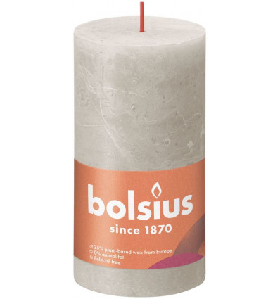 BOLSIUS stompkaars - 13x6.8cm - sandy grey rustiek