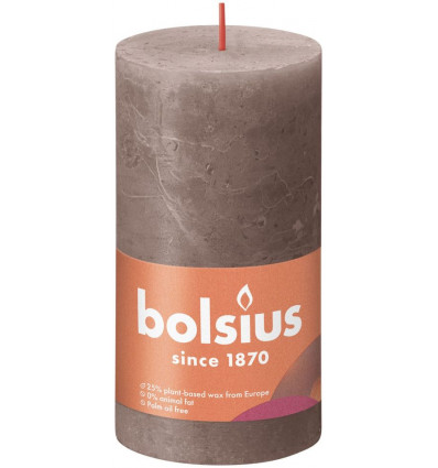 BOLSIUS stompkaars - 13x6.8cm - rustic taupe rustiek