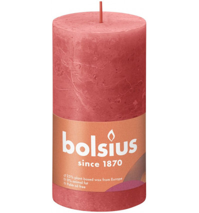 BOLSIUS stompkaars - 13x6.8cm - blossom pink rustiek