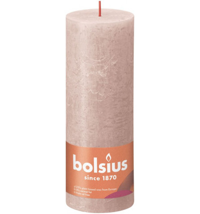 BOLSIUS stompkaars - 19x6.8cm - misty pink rustiek