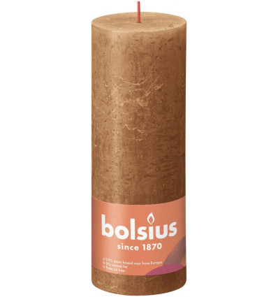 BOLSIUS Stompkaars - 19x6.8cm - spice brown rustiek