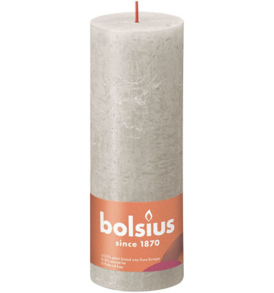 BOLSIUS stompkaars - 19x6.8cm - sandy grey rustiek