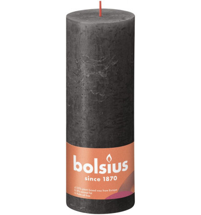BOLSIUS stompkaars - 19x6.8cm - stormy grey rustiek
