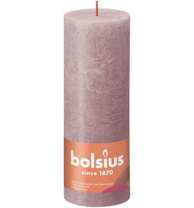 BOLSIUS Stompkaars - 19x6.8cm - ash rose rustiek