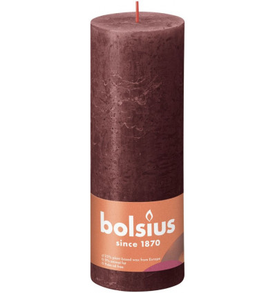 BOLSIUS stompkaars - 19x6.8cm - velvet red rustiek
