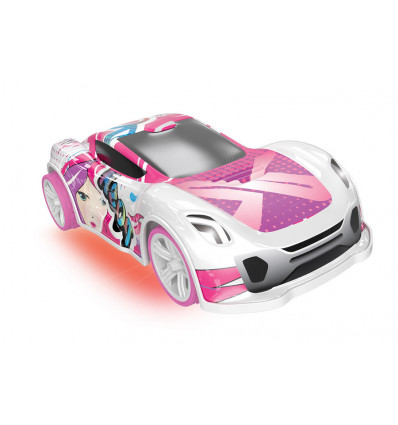 Lighting amazone bestuurbare RC raceauto met lichteffect roze 1:14