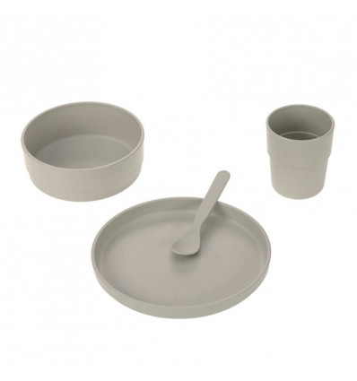 LASSIG Eetsetje - warm grijs (bord, bowl, mok en lepel)