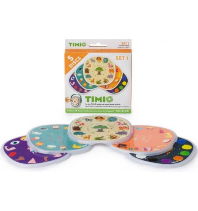 TIMIO Disk set 1 - 5st. (Wilde dieren, instrumenten, kleuren, liedjes, lichaam