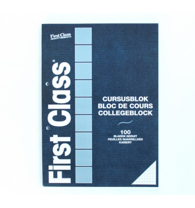 FIRST CLASS Cursusblok A4 geruit- 100bl