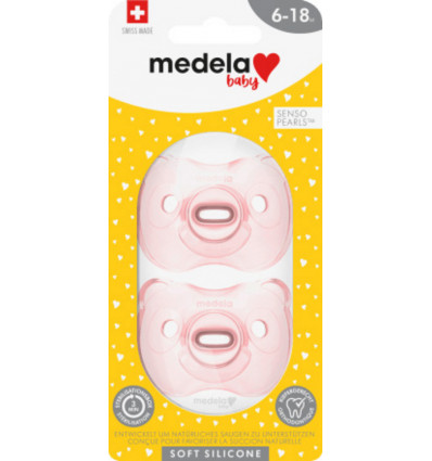 MEDELA Baby fopspeen Soft Silicone 6-18m duo - roze