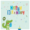 PPD Servetten - 33x33cm - Happy birthday krokodil