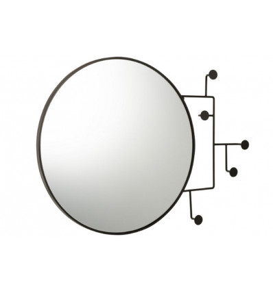 JLine ARLO spiegel met haakjes - 69x51cm- zwart