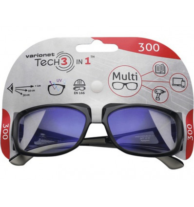 VARIONET Optische veiligheidsbril 3in1 - multi 300 polycarbonaat +1.00 correctie