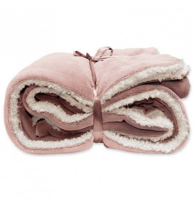 UNIQUE Lars plaid - 150x200cm - oud roze fleece/ suede 10085186 4515030