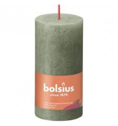 BOLSIUS stompkaars - 10x5cm - Fresh Oliv