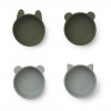 LIEWOOD Iggy bowls silicone 4st.- hunter green mix