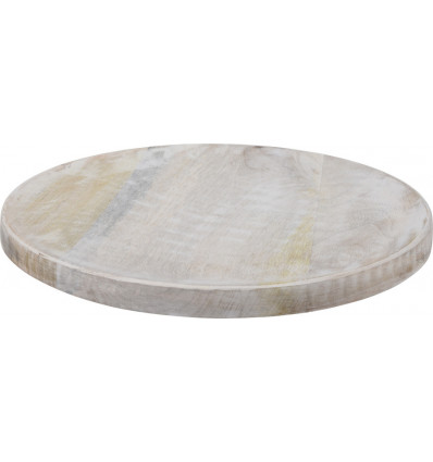 Serveer plateau rond 30cm - white wash hout