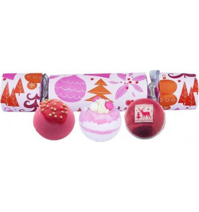 BOMB Geschenkset cracker - We wish you a rosy Christmas 3 badbruisballen