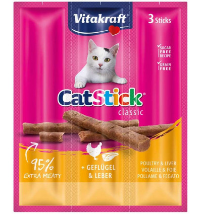 VITAKRAFT Cat stick mini - gevogelte - 3st.