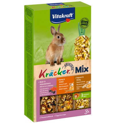 VITACRAFT Kracker konijnen trio mix bosbes/vlierbes/honing