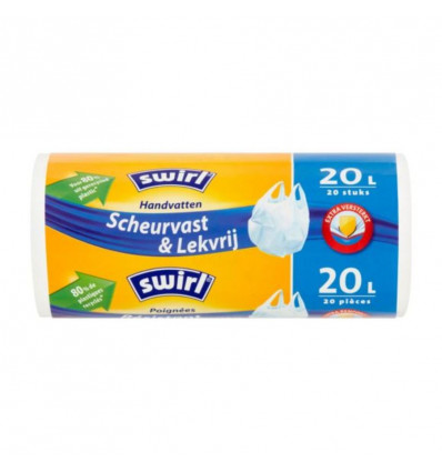 SWIRL Afvalzakken pedaalemmer 20L met handvatten scheurvast & lekvrij - 20st.