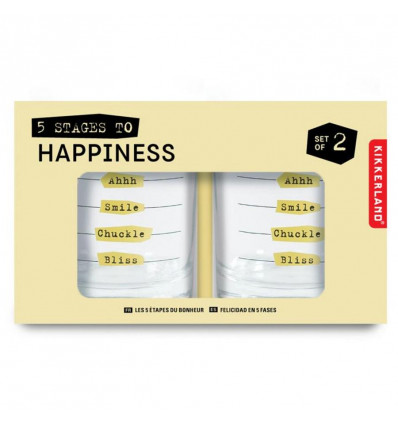 KIKKERLAND - Five stages to happiness glass