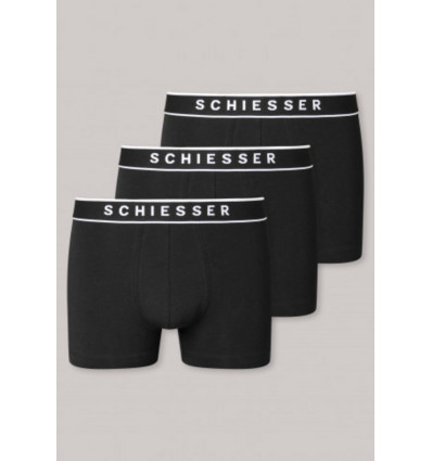 SCHIESSER Heren shorts 3st.- zwart - 005 M