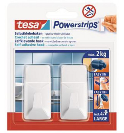 TESA powerstrips large rechthoekig wit