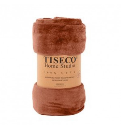 TISECO Plaid COSY microflannel - 240x220cm - auburn