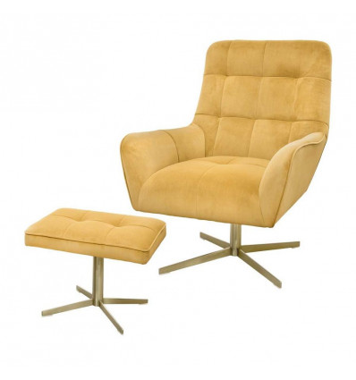 Riverdale MAYLIN fauteuil 101cm - goud incl. voetbank