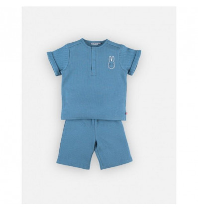 NOUKIES BIO 2-delige pyjama jersey - blauw - 8 jaar