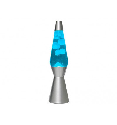 I-TOTAL Lavalamp zilver 36cm - blauw/wit