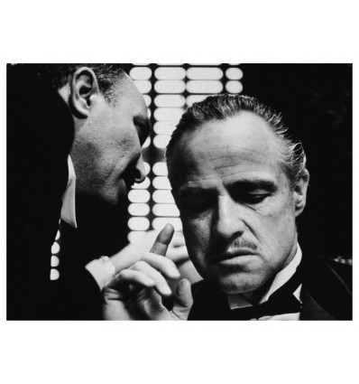 Poster portret Marlon Brando Godfather 40x60cm - zwart/ wit