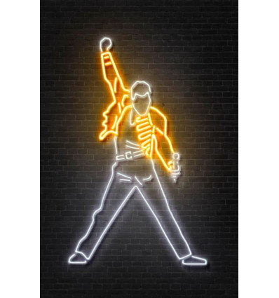 Poster Neon Art Freddie Mercury- 40x60cm