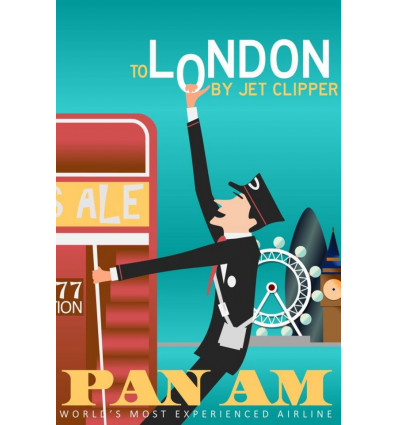 Poster Airlines London PAN AM - 30x40cm