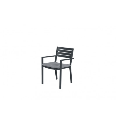 OKLAHOMA dining fauteuil - carbon black/ l. grey - tuinstoel