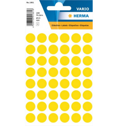 HERMA Etiketten rond 12mm - 240st. geel