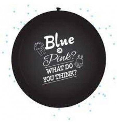 JEP! Partypopper gender reveal - zwart met blauwe confetti