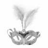 Oogmasker loup pluimen - zilver