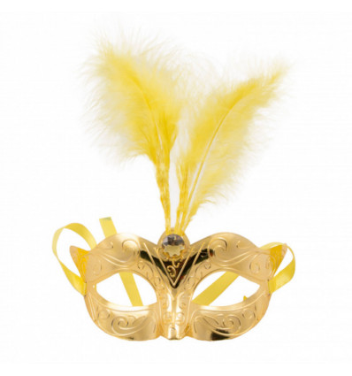 Oogmasker loup pluimen - goud