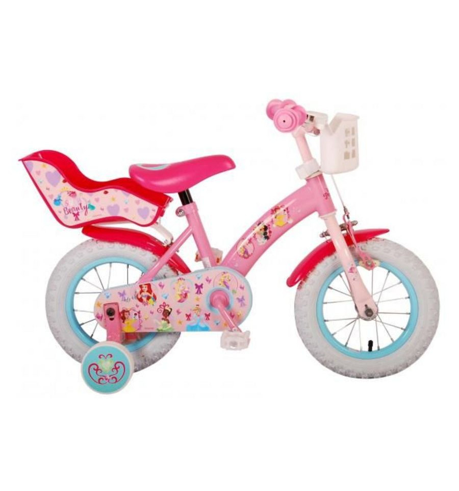 foto Invloed Standaard VOLARE Princess fiets 12inch - roze met poppenzitje 10100510 - Europoint  BVBA