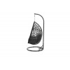PANAMA swing chair egg - rope zwart/ l. grijs hangstoel