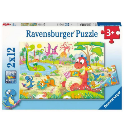 RAVENSBURGER Puzzel - Lievelingsdino 2x12st.