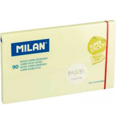 MILAN Super sticky 90blaadjes- 76x127mm- pastel geel